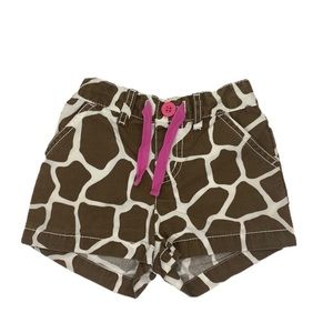 4/$12 💥♻ Carter's Girls Brown & White Giraffe Pattern Shorts | Size 3T | 615